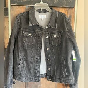Time and Tru Charcoal Denim Jacket womens nwt